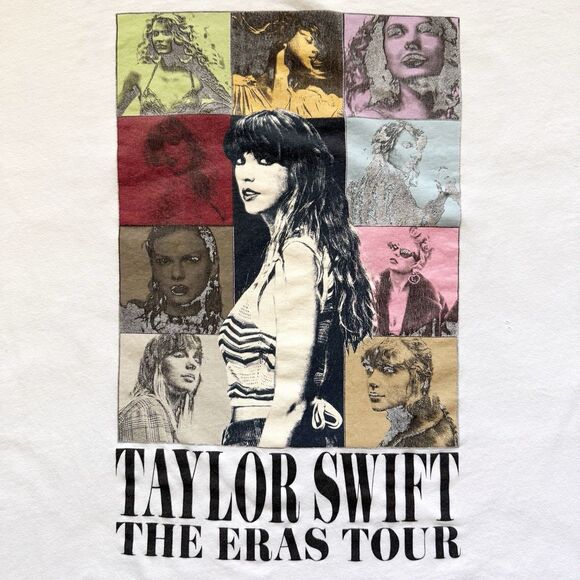 Taylor Swift Eras Tour 2023 White‎ Official Merch T-Shirt L Double Sided *flaws* - Picture 8 of 16